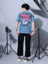 Bold Comfort: Men's Oversize Printed Cotton T-Shirt White